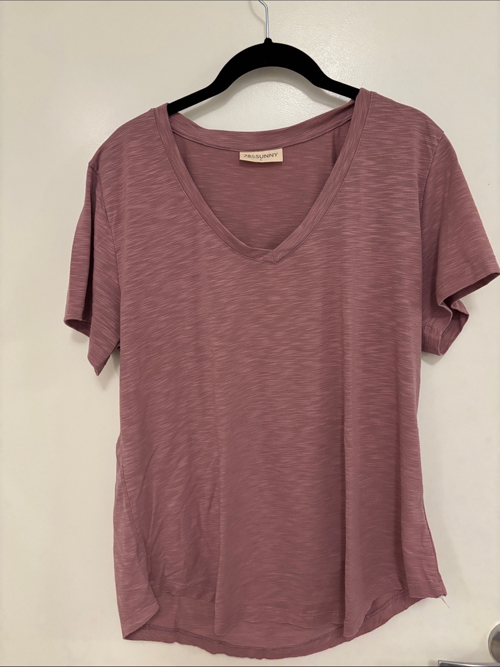 78&Sunny Mauve V-Neck Short Sleeve Tee